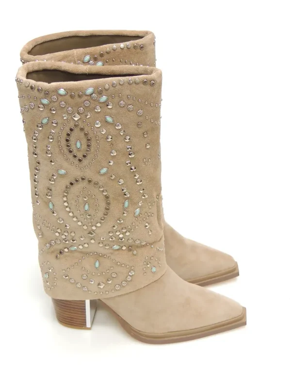 New BOTAS COWBOY I240560 PIEL TAUPE Mujer Botas