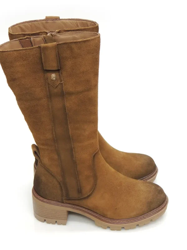 Discount BOTAS MEDIA CAÑA 16096602 SERRAJE CAMEL Mujer Mujer