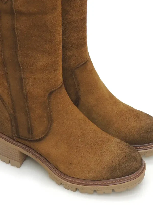 Discount BOTAS MEDIA CAÑA 16096602 SERRAJE CAMEL Mujer Mujer