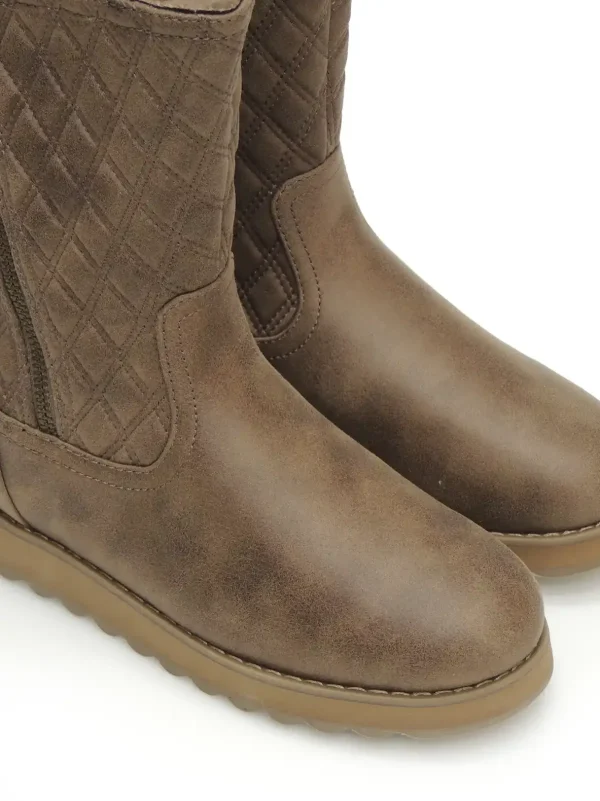 Clearance BOTAS MEDIA CAÑA 167675 POLIPIEL TAUPE Mujer Botas