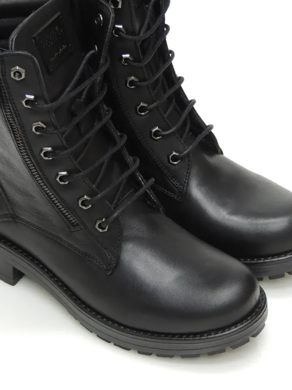 Best BOTAS MILITARES C202-11 PIEL NEGRO Mujer Botas