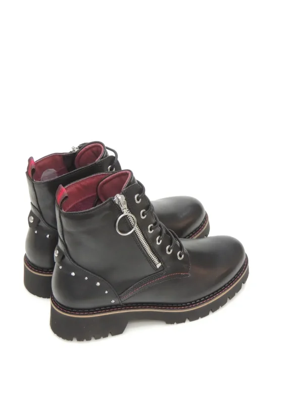 Online BOTAS MILITARES W6S-8619 PIEL NEGRO Mujer Botas