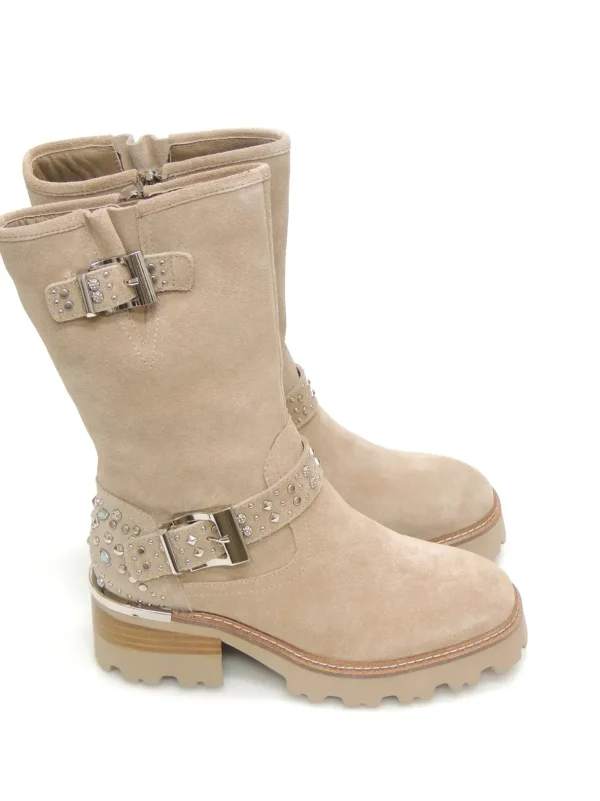 Outlet BOTAS MOTERAS I240822 PIEL TAUPE Mujer Botas