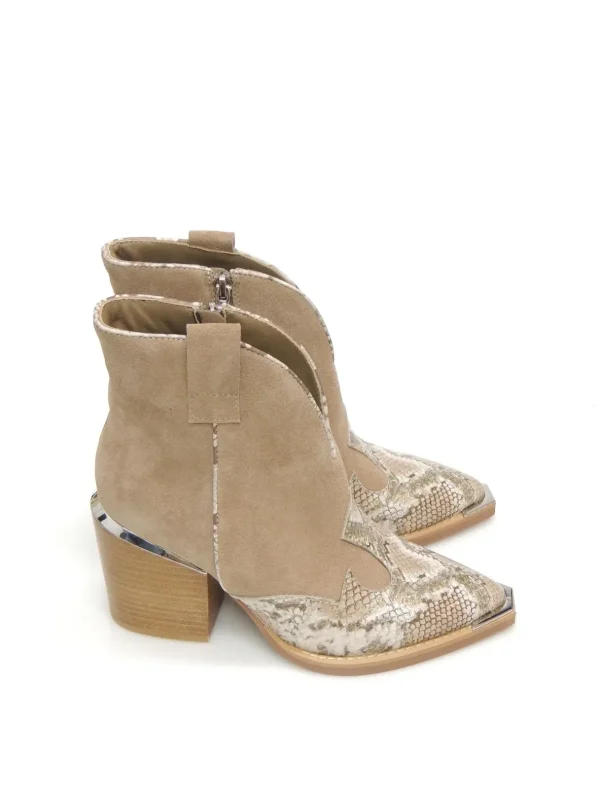 New BOTINES COWBOY I240509 PIEL TAUPE Mujer Botines