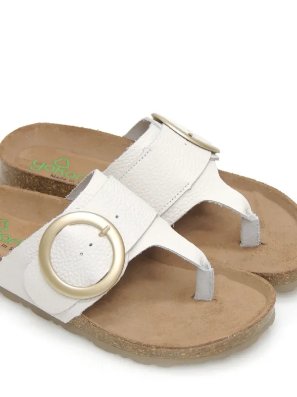 Clearance CHANCLAS DE DEDO GRANADA-704 PIEL BLANCO Mujer Mujer