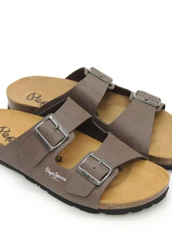 Outlet CHANCLAS   PMS90110 POLIPIEL MARRON Hombre Hombre