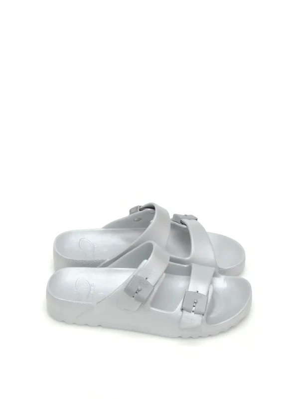 Sale CHANCLAS   F30576 PIEL PLATA Mujer Mujer