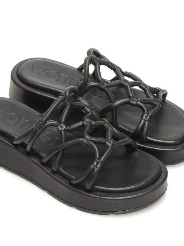 Clearance CHANCLAS   AT-3401 PIEL NEGRO Mujer Mujer