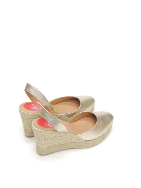 Fashion CUÑAS ESPARTO 0692D PIEL ORO Mujer Mujer