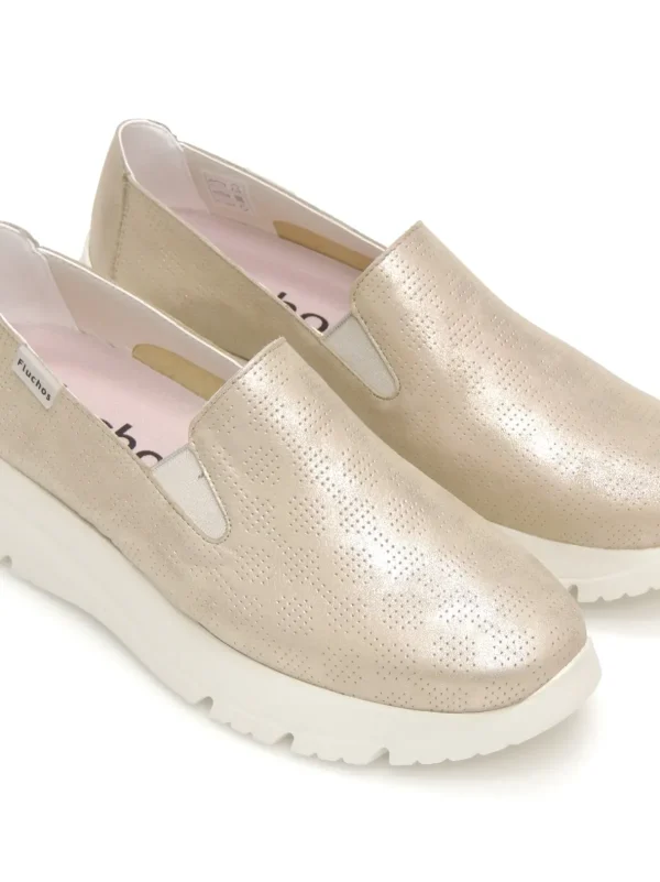 Hot MOCASINES SLIP-ON F1926 PIEL PLATA Mujer Mujer