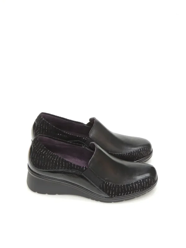 New MOCASINES SLIP-ON 10034 PIEL NEGRO Mujer Mocasines