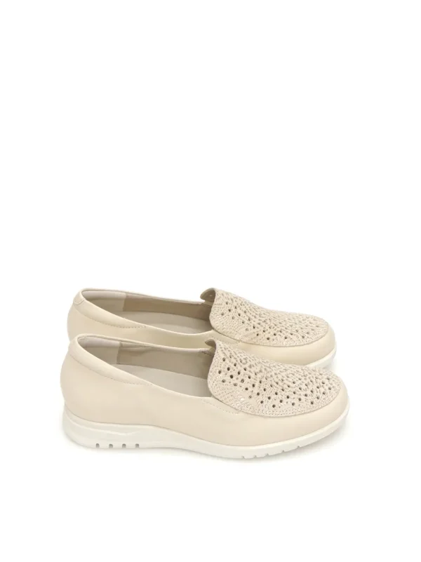 New MOCASINES SLIP-ON 2821 PIEL CREMA Mujer Mujer