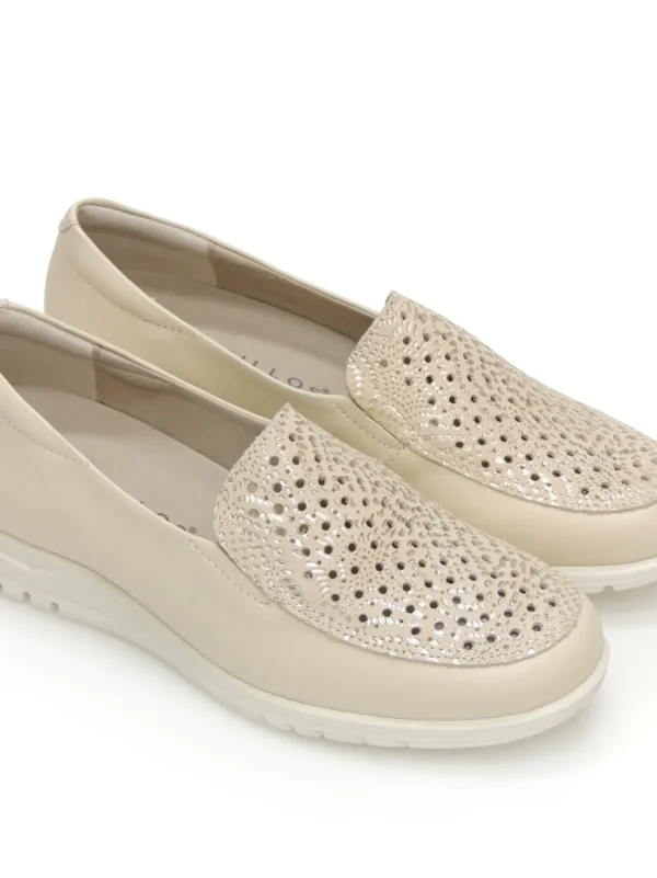 New MOCASINES SLIP-ON 2821 PIEL CREMA Mujer Mujer