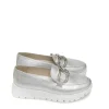 Fashion MOCASINES   A-2462 PIEL PLATA Mujer Mujer