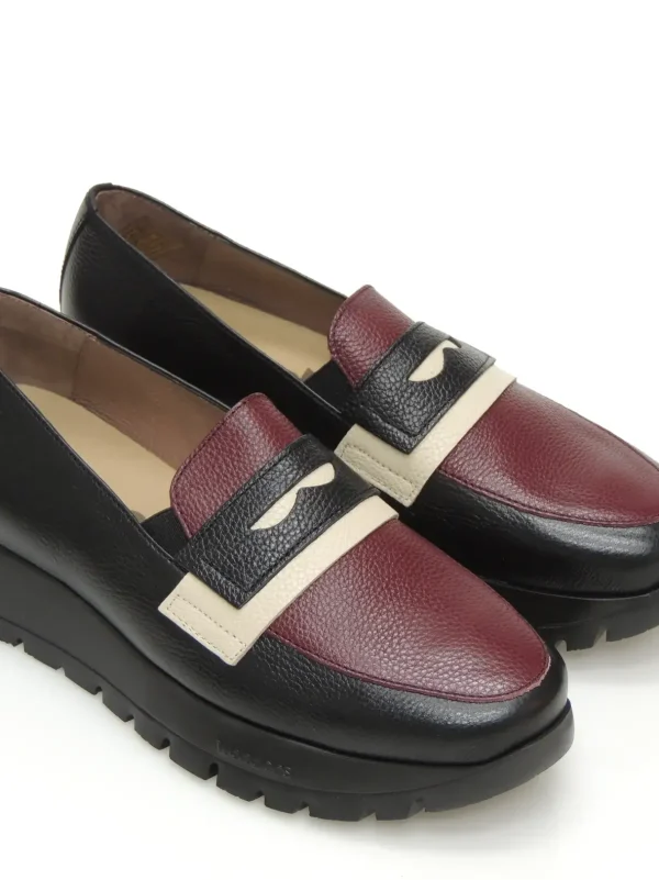 Fashion MOCASINES   A-2475 PIEL BURDEOS Mujer Mocasines