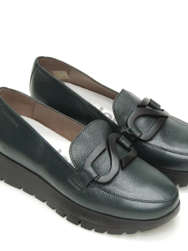 Clearance MOCASINES   A-2453 PIEL VERDE Mujer Mujer