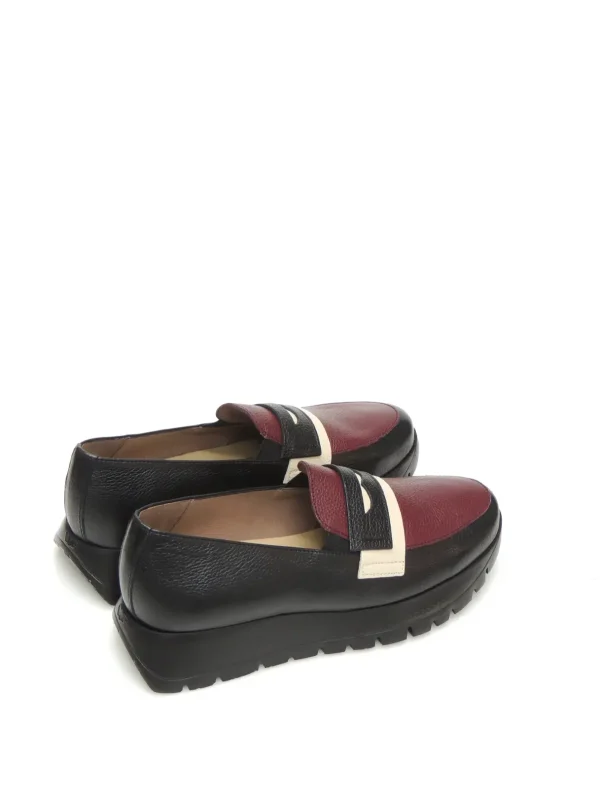 Fashion MOCASINES   A-2475 PIEL BURDEOS Mujer Mocasines