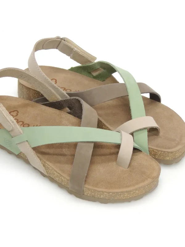 Fashion SANDALIAS DE DEDO JERBA-718 NOBUK BEIGE Mujer Mujer