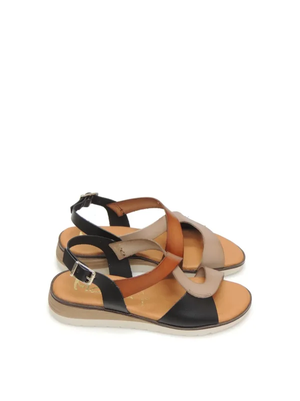 New SANDALIAS   AMMAN PIEL NEGRO Mujer Mujer