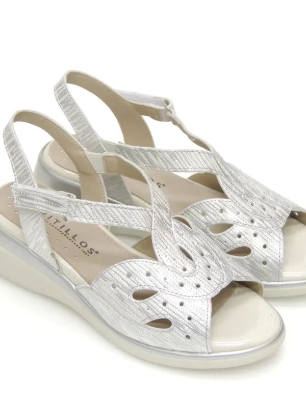 Online SANDALIAS   5591 PIEL PLATA Mujer Mujer