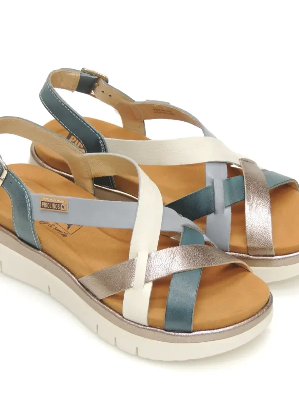 Fashion SANDALIAS PLATAFORMA W4N-0650C1 PIEL AZUL Mujer Mujer