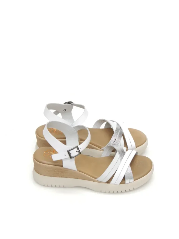 New SANDALIAS   3025 PIEL BLANCO Mujer Mujer