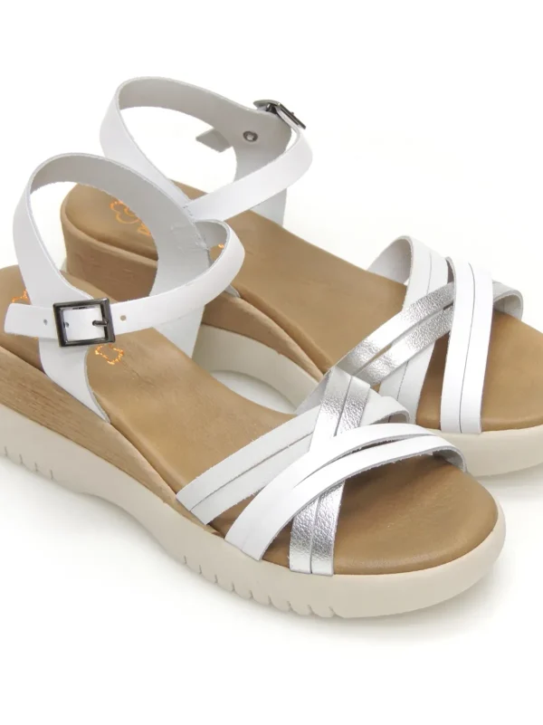 New SANDALIAS   3025 PIEL BLANCO Mujer Mujer