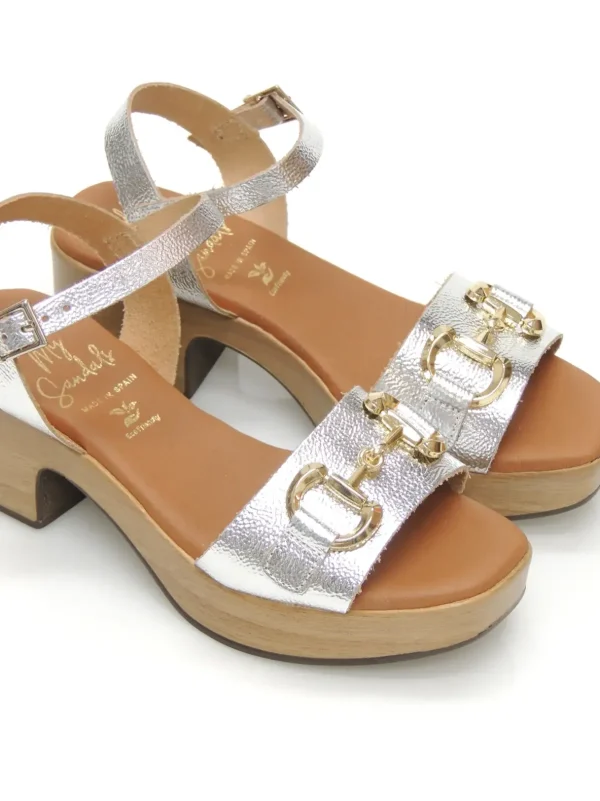 Online SANDALIAS   5383 PIEL PLATA Mujer Mujer