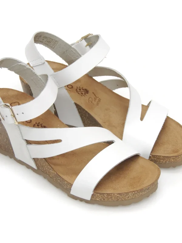 Fashion SANDALIAS   CADIZ-302 PIEL BLANCO Mujer Mujer