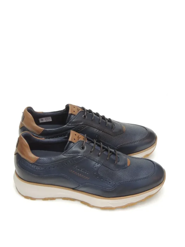 Best SNEAKERS   F2082 PIEL AZUL Hombre Sneakers