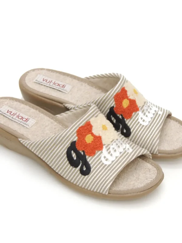 New ZAPATILLAS ESTAR EN CASA 9660-643 TEXTIL TAUPE Mujer Mujer