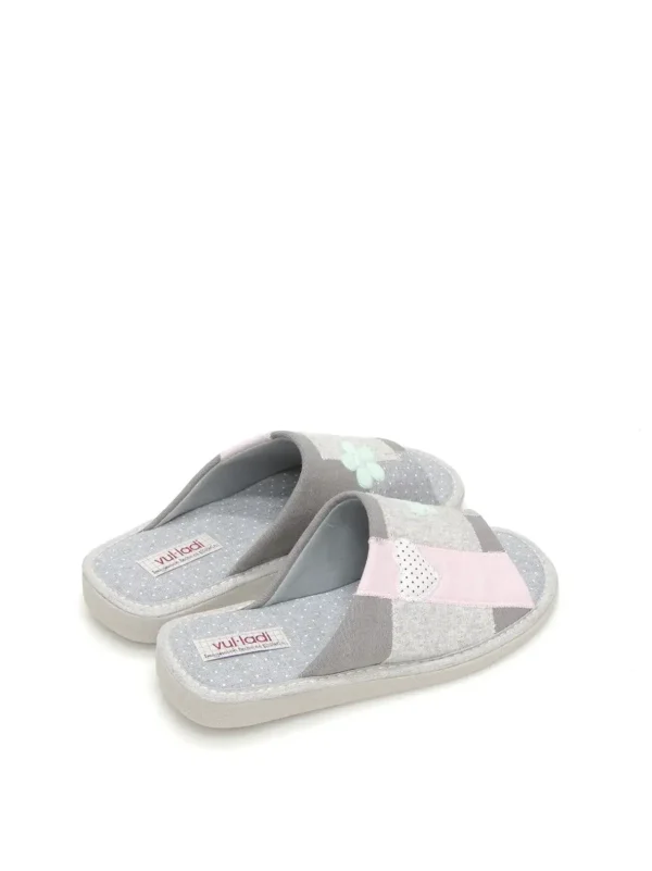 Discount ZAPATILLAS ESTAR EN CASA 9074-558 TEXTIL GRIS Mujer Mujer