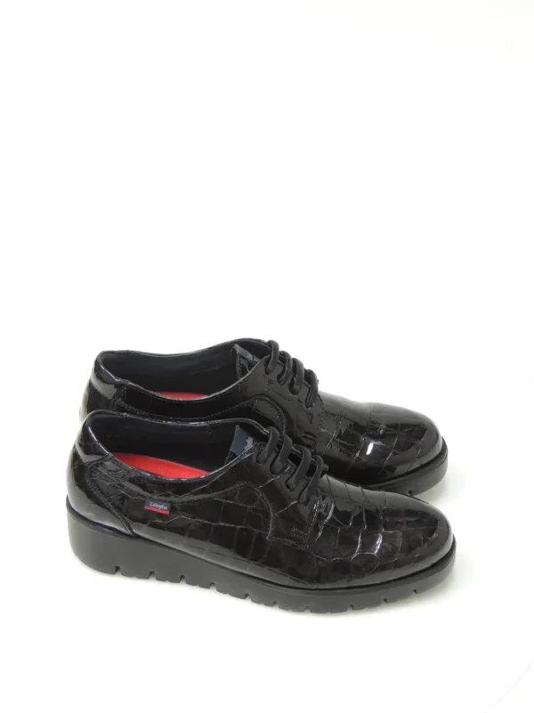 Outlet ZAPATOS DERBY 89844 CHAROL NEGRO Mujer Zapatos