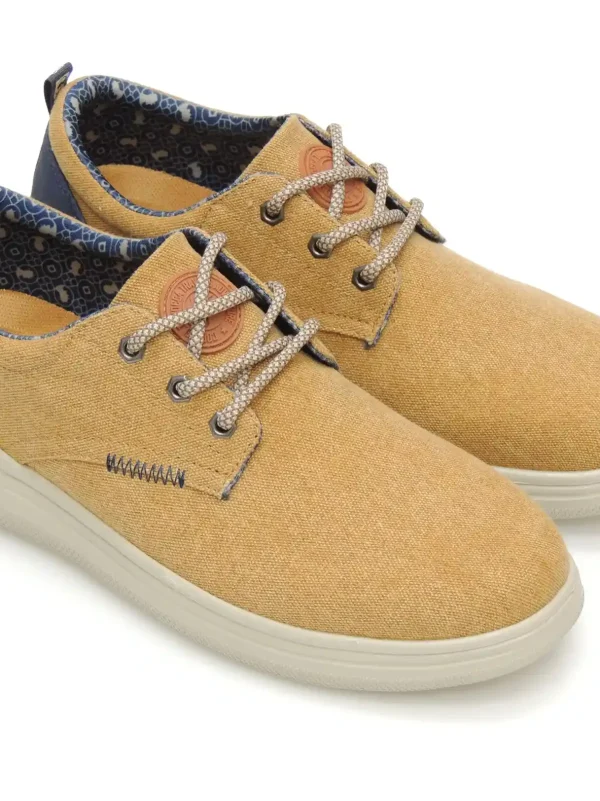 Online ZAPATOS DERBY T631 LONA MOSTAZA Hombre Hombre