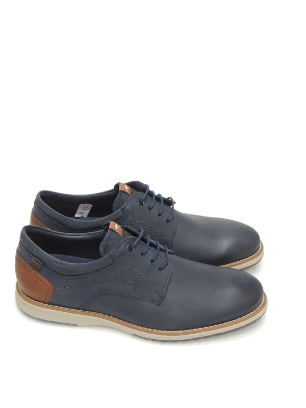 Hot ZAPATOS DERBY F2091 PIEL MARINO Hombre Zapatos