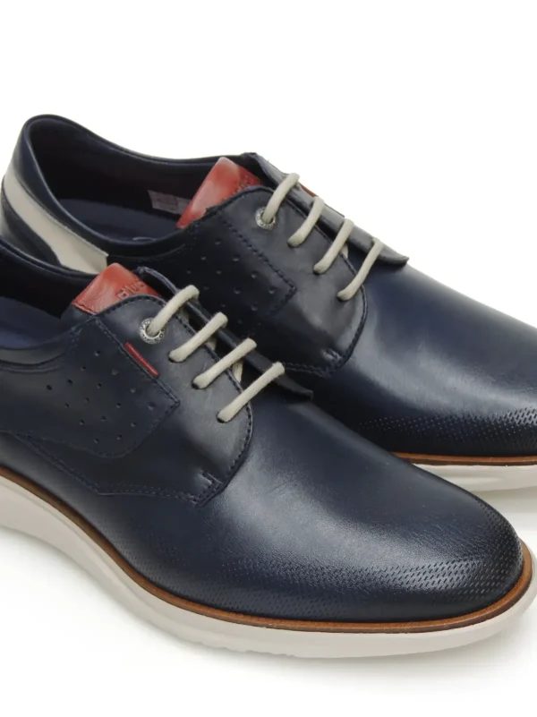 Hot ZAPATOS DERBY F0194 PIEL MARINO Hombre Hombre