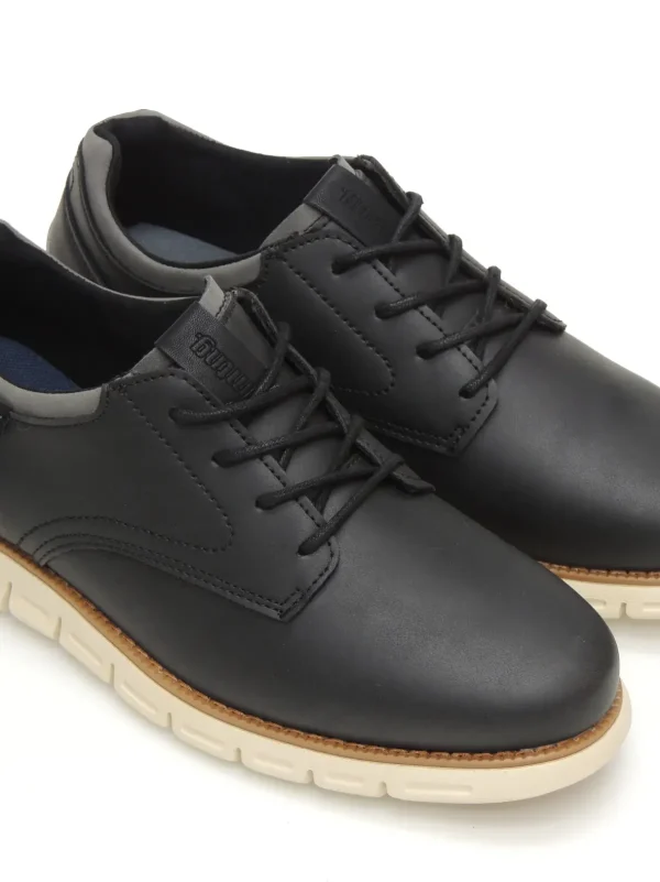 Fashion ZAPATOS DERBY 84683 POLIPIEL NEGRO Hombre Zapatos