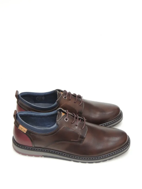 Outlet ZAPATOS DERBY M8J-4183 PIEL MARRON Hombre Zapatos