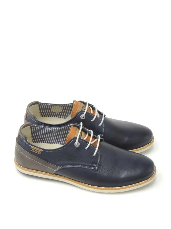 Fashion ZAPATOS DERBY M4E-4104C1 PIEL AZUL Hombre Hombre