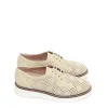 New ZAPATOS DERBY 5730 PIEL CREMA Mujer Mujer