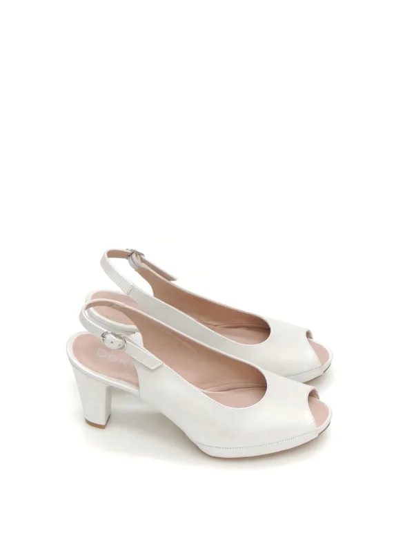 Hot ZAPATOS PEEP TOE D6604 PIEL BLANCO Mujer Mujer